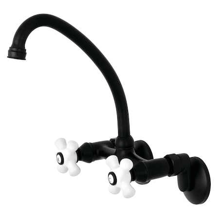 Kingston Brass KS614MB 2-Handle Wall Mount Kitchen Faucet KS614MB